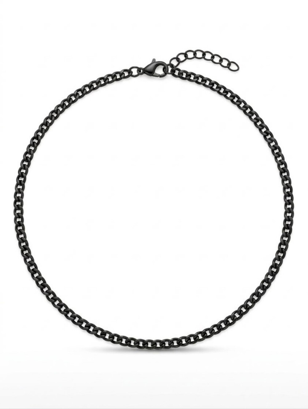 Men's Black Chain Necklace with Lobster Clasp